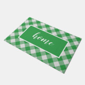 Green Gingham Pattern Home Custom Mat (Schuin)