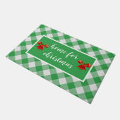 Green Gingham Pattern Home voor Kerstmis Aangepast Deurmat (Schuin)
