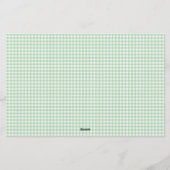 Green Gingham Plaid Briefpapier (Achterkant)