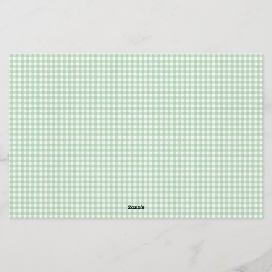 Green Gingham Plaid Briefpapier (Achterkant)