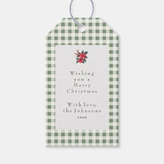 Green Gingham Plaid Custom Christmas Cadeaulabel