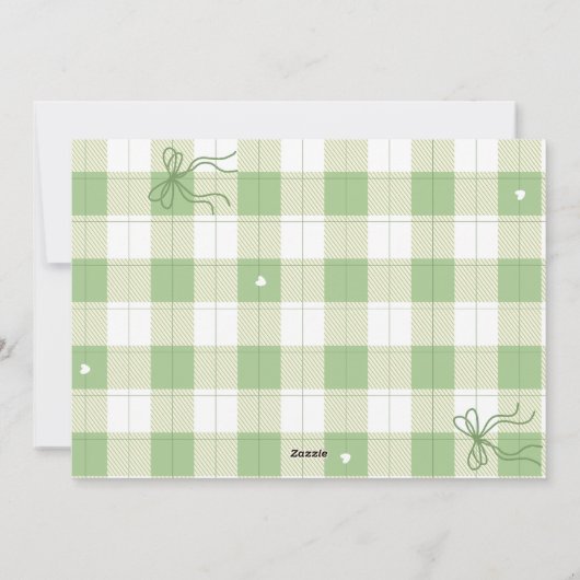 Green Gingham Plaid Custom Photo Holiday Kaart (Achterkant)