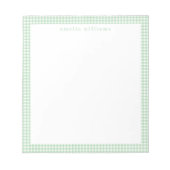 Green Gingham Plaid Notitieblok (Voorkant)