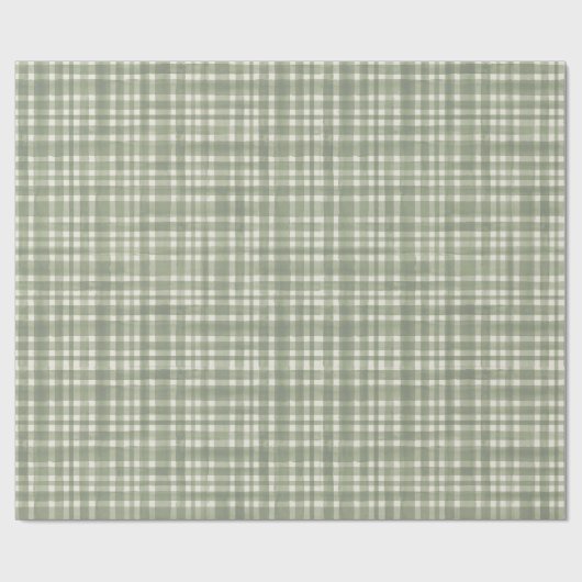 Green Gingham Plaid Wrapping Paper Cadeaupapier (Vlak)