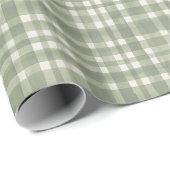 Green Gingham Plaid Wrapping Paper Cadeaupapier (Rol Hoek)