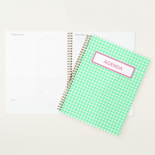 Green Gingham Planner (Display)