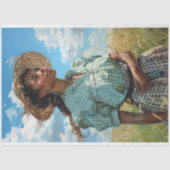 Green Gingham Prairie Girl | plattelands-rustiek Tissuepapier (Voorkant)