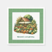 Green Gingham Produce Stand - Farmers Market Party Servet (Voorkant)