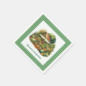 Green Gingham Produce Stand - Farmers Market Party Servet (Hoek)