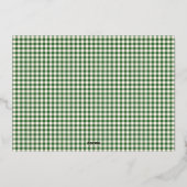 Green Gingham Pset Aangepaste kerstfoto Gold Folie Feestdagenkaart (Achterkant)
