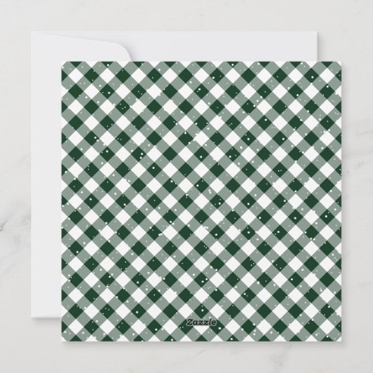 Green Gingham Pset Kerstmis Wreath Corporate Feestdagenkaart (Achterkant)