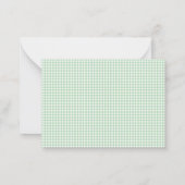 Green Gingham Pset Notitiekaartje (Achterkant)