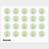 Green Gingham Rubber Duckie Baby Shower  Ronde Sticker (Vel)