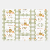  Green Gingham Silly Goose 1st Birthday Inpakpapier Vel (Voorkant 2)