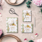 Green Gingham Silly Goose 1st Birthday Inpakpapier Vel