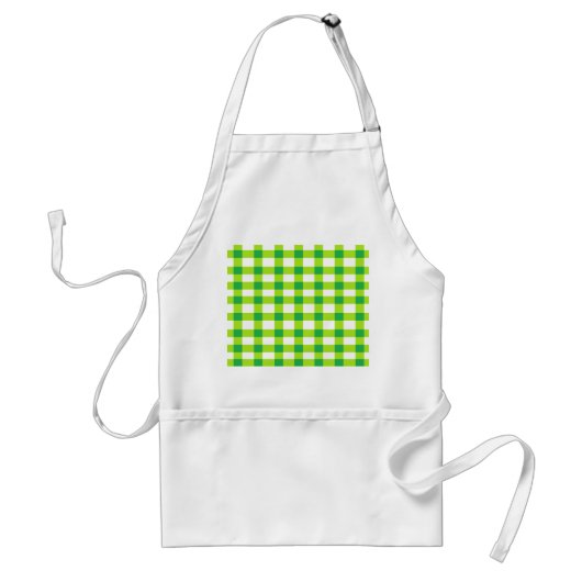 Green Gingham Standaard Schort (Voorkant)