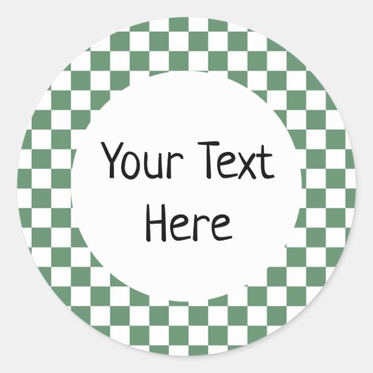 Green Gingham Sticker (Voorkant)