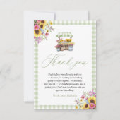 Green Gingham vers van de markt dank u kaart (Voorkant)