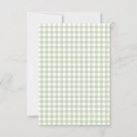 Green Gingham vers van de markt dank u kaart (Achterkant)