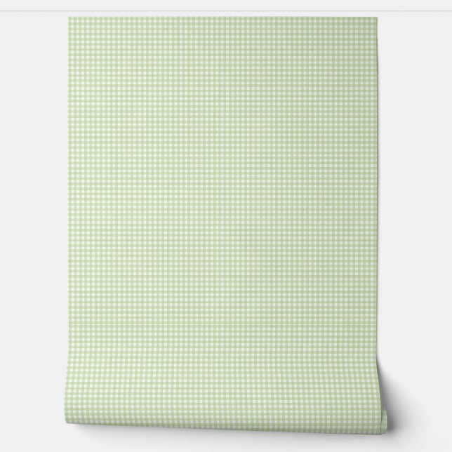 Green Gingham Wall Pattern Behang (Afrollen)