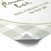 Green Gingham Wildflower Boeket Bloemenbar Poster (Hoek)