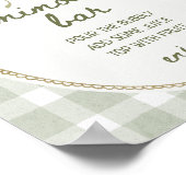 Green Gingham Wildflower Bouquet Mimosa Bar Poster (Hoek)
