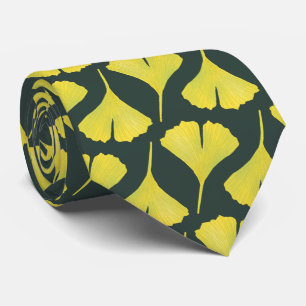 Green Ginkgo Leaf Pattern Stropdas