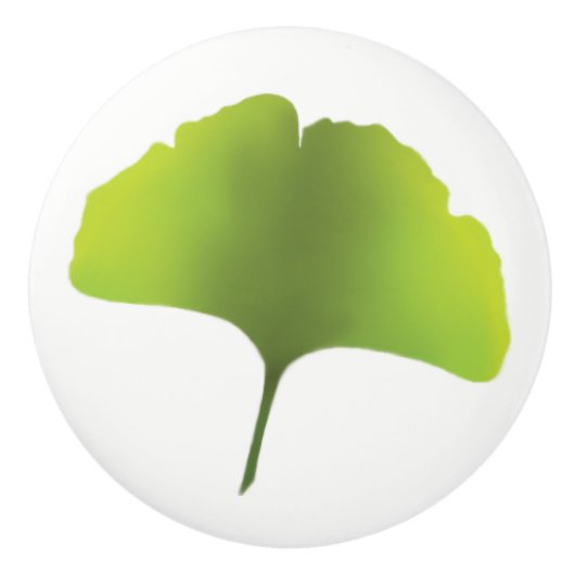 Green Ginko Leaf-knop Keramische Knop (Voorkant)