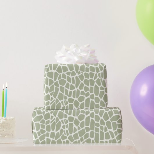 Green Giraffe Print Birthday Cadeaupapier (Feestgeschenken)