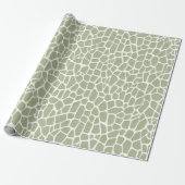 Green Giraffe Print Birthday Cadeaupapier (Uitgerold)