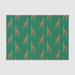 Green Giraffe Wildlife Tissuepapier