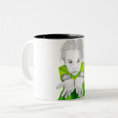 Green Girl 2-Mok Tweekleurige Koffiemok (Voorkant links)