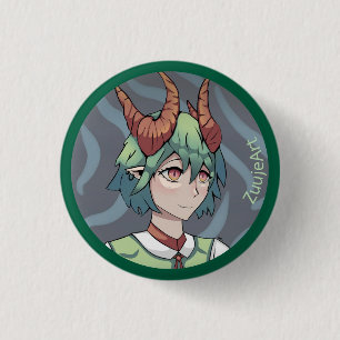 Green Girl, anime, cartoon Ronde Button 3,2 Cm