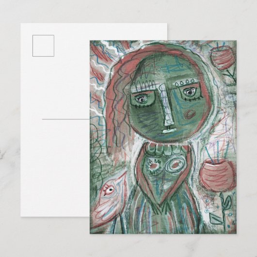 Green Girl Briefkaart (Voorkant / Achterkant)
