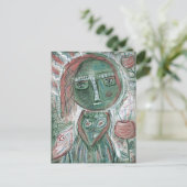 Green Girl Briefkaart (Staand voorkant)