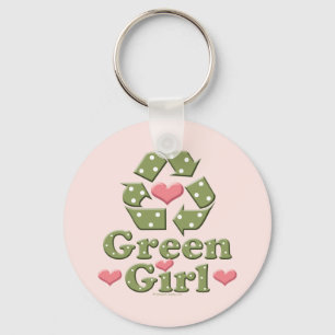 Green Girl Recyclen Heart Sleutelhanger