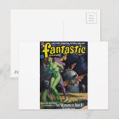 Green Girl vs Duck Bats Briefkaart (Voorkant / Achterkant)