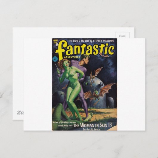 Green Girl vs Duck Bats Briefkaart (Voorkant / Achterkant)