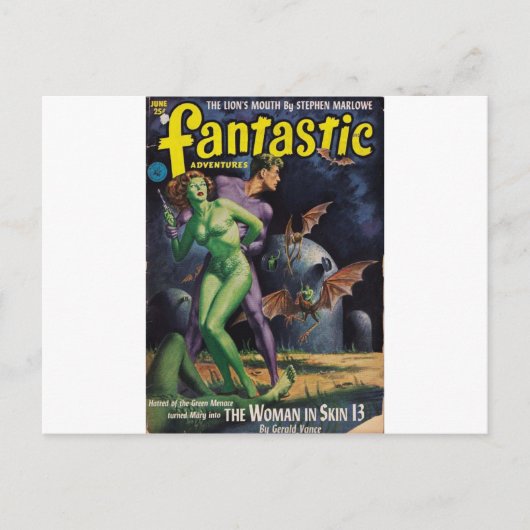 Green Girl vs Duck Bats Briefkaart (Voorkant)