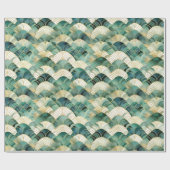 Green Glam Gold Abstract Cadeaupapier (Vlak)