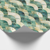 Green Glam Gold Abstract Cadeaupapier (Hoek)