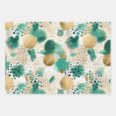 Green Glam Gold Abstract Inpakpapier Vel (Voorkant 3)