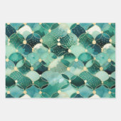 Green Glam Gold Abstract Inpakpapier Vel (Voorkant 2)