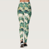 Green Glam Gold Abstract Leggings (Achterkant)