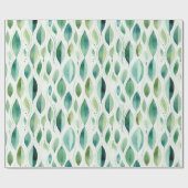 Green Glam Gold Bladeren Abstract Cadeaupapier (Vlak)