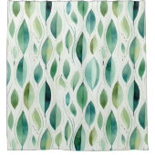 Green Glam Gold Bladeren Abstract Douchegordijn (Voorkant)