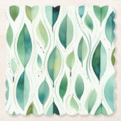 Green Glam Gold Bladeren Abstract Kartonnen Onderzetters (Voorkant)