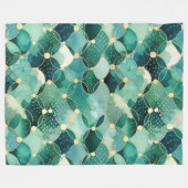 Green Glam Gold Circle Abstract Fleece Deken (Voorkant (Horizontaal))