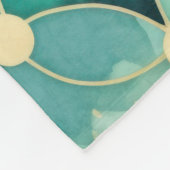 Green Glam Gold Circle Abstract Fleece Deken (Hoek)