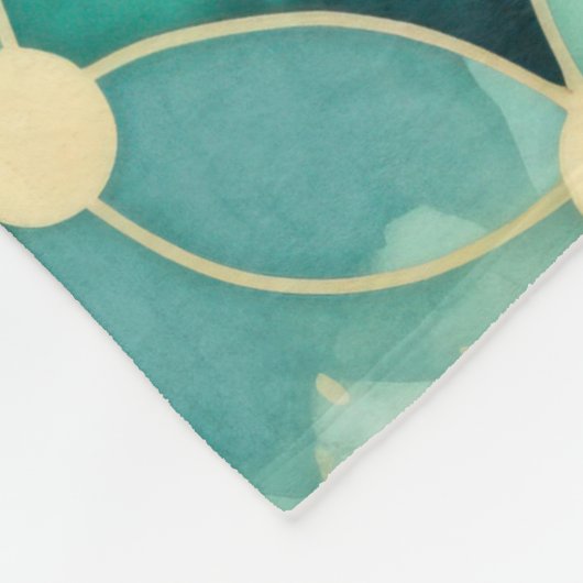 Green Glam Gold Circle Abstract Fleece Deken (Hoek)